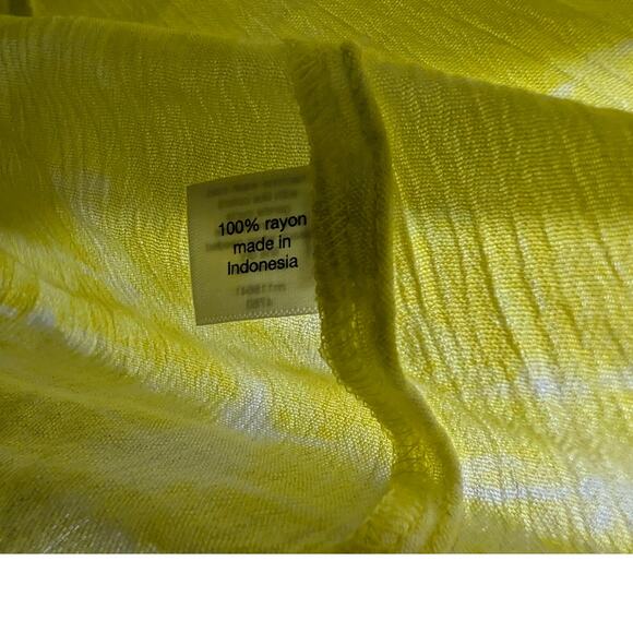 Lane Bryant Top Shirt Blouse Plus Size 38/40 7X Yellow White Tie Dye Long Sleeve - Picture 4 of 5
